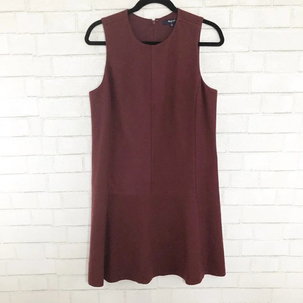 Madewell Maroon Wool Blend Sleeveless Dress Women's Size Small